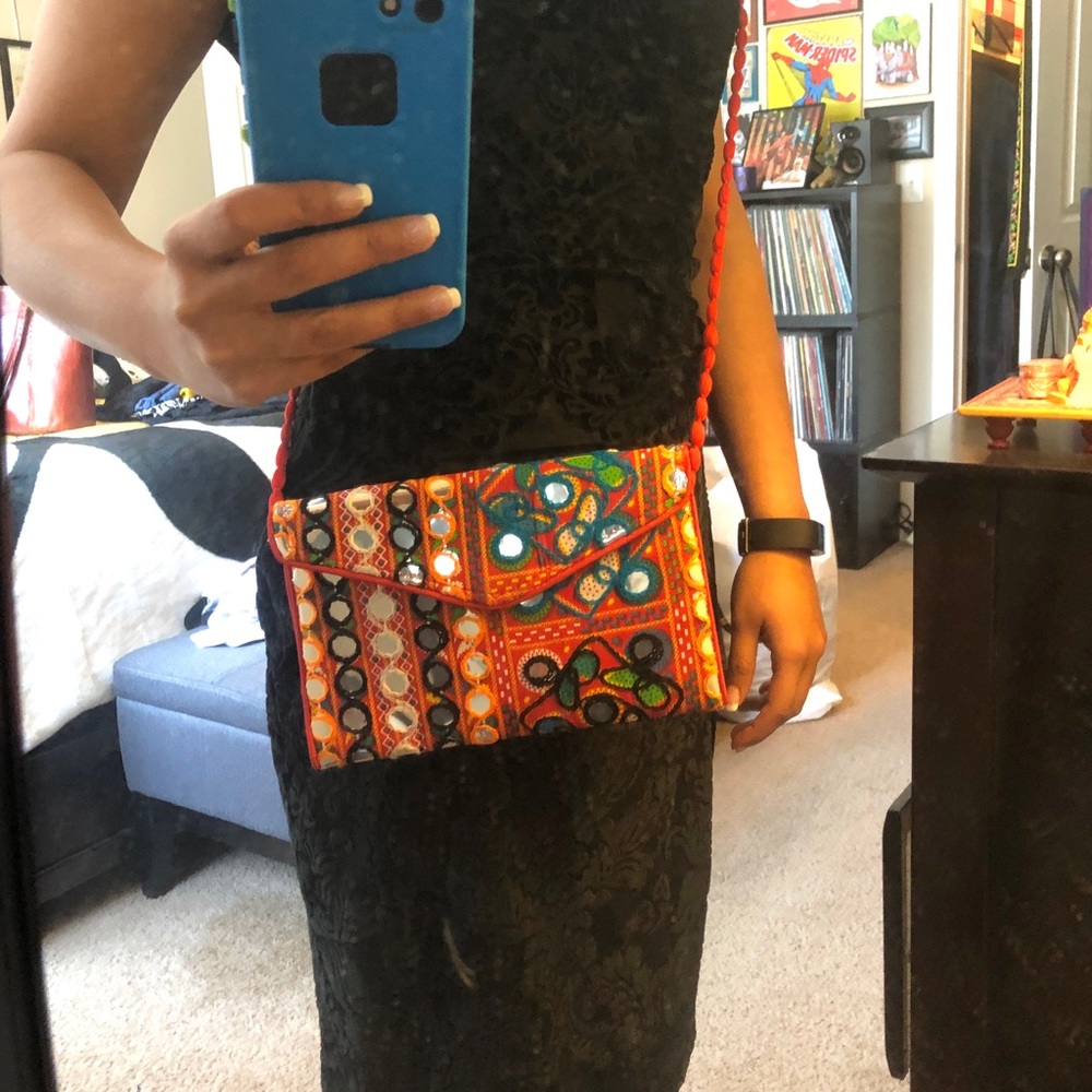 Boho/Ethnic Handmade Clutch Crossbody Bag - Picture 3 of 6